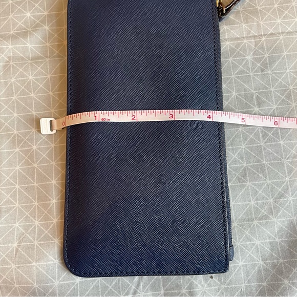 Lo & Sons Phone Wristlet Pouch in Navy Saffiano/Gold/Gray - Picture 8 of 8